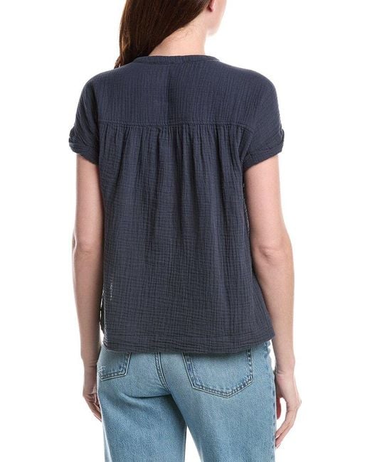 Splendid Blue Saint Tropez Gauze Blouse