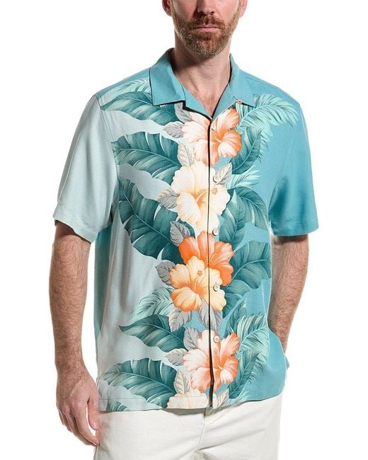 Tommy Bahama Blue Sun & Shade Grove Silk Camp Shirt for men