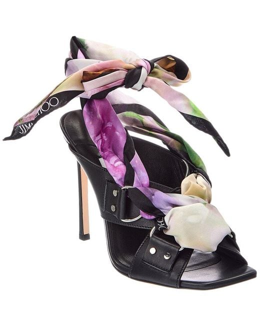 Jimmy Choo Pink Satya 110 Leather Sandal