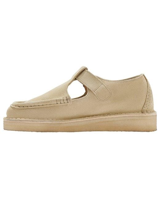 Clarks Natural Nomad T Bar Suede Shoe