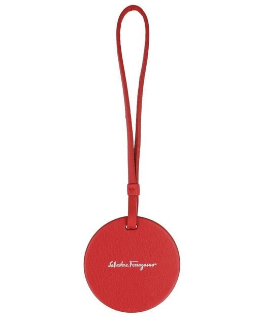 Ferragamo Red Embossed Palazzo Spini Feroni Leather Charm for men