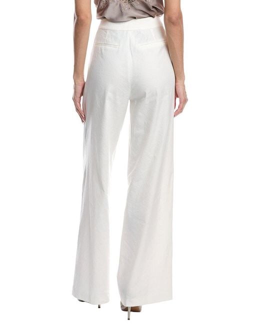 Ramy Brook White Carly Linen-Blend Pant