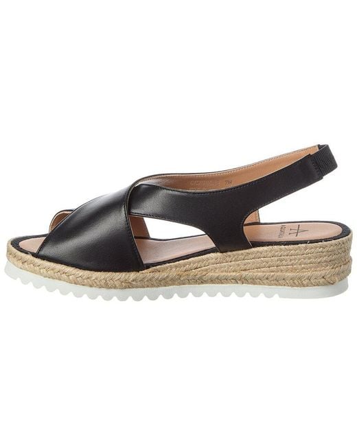 Aquatalia Black Adelina Waterproof Leather Espadrille