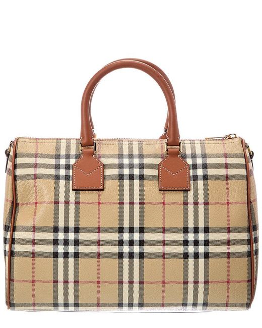 Burberry Brown Check Canvas Luggage Bag