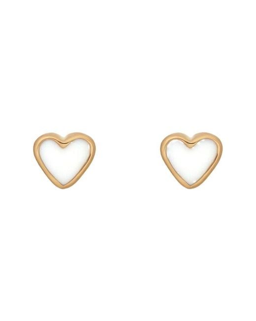 Karma and Luck White Plated Stud Earrings