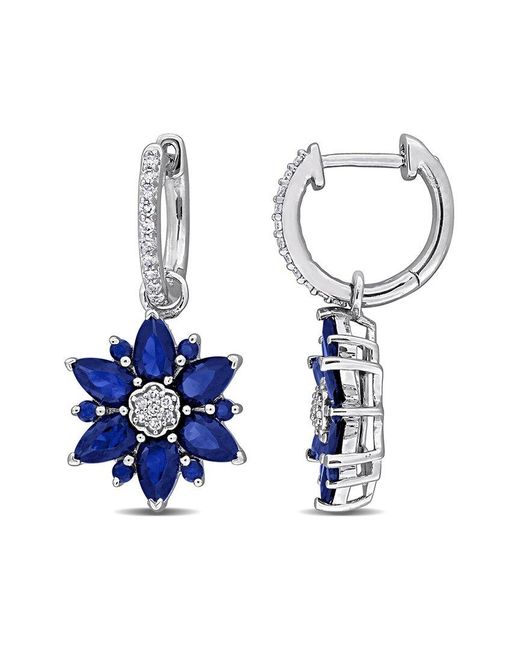 Rina Limor Blue 4.59 Ct. Tw. Diamond & Lab-Grown Sapphire Earrings