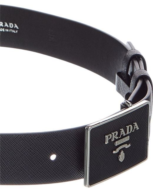 Prada Blue Saffiano Leather Belt for men