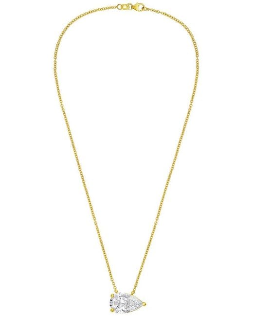 Diana M Metallic 14K 12.00 Ct. Tw. Lab-Grown Diamond Solitaire Pendant