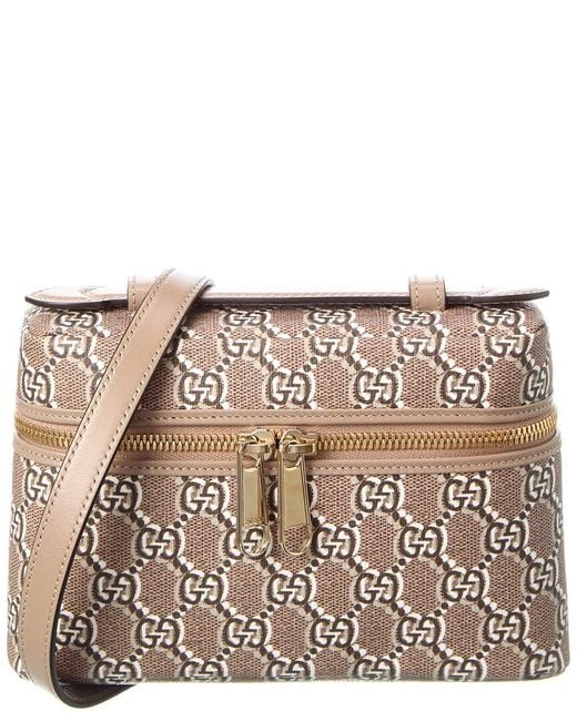 Gucci Brown Gg Shadow Canvas & Leather Super Mini Satchel