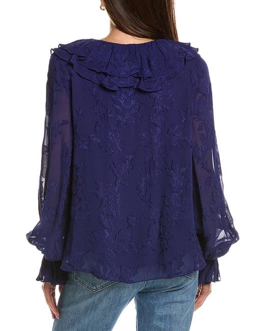 Hemant & Nandita Blue Fil Coupe Top