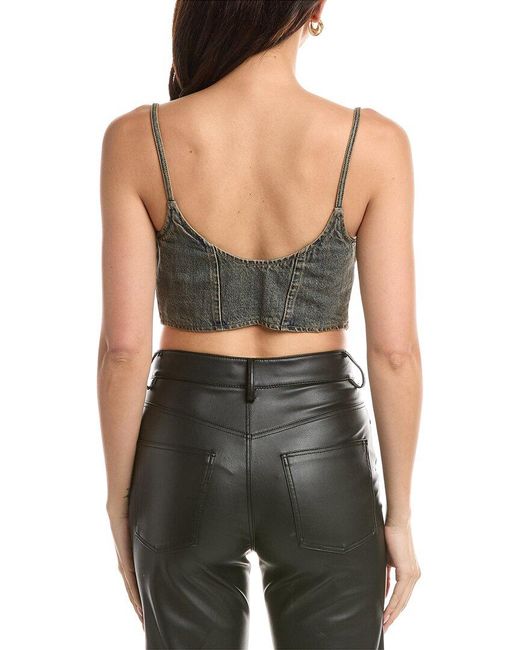 AFRM Black Iris Zip Front Corset Top