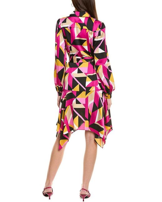 Karl Lagerfeld Red Geo Print Shirtdress