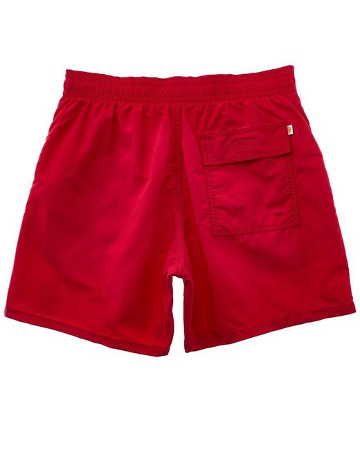 Sundek Red Elastic Waist Swim Trunk for men