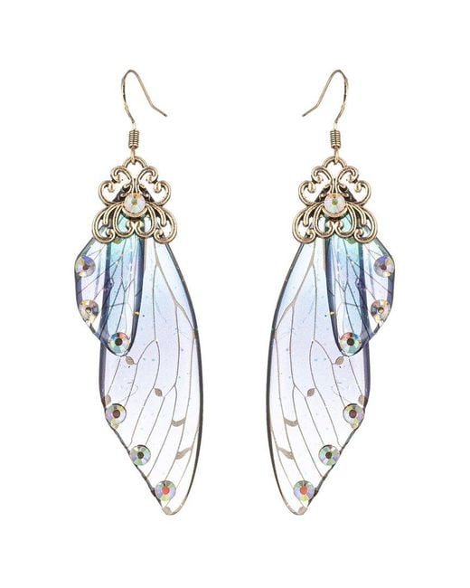 Eye Candy LA Blue Fairy Bell Crystal Drop Earrings