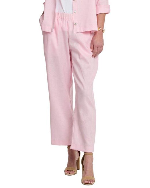 Hinson Wu Pink Bianca Linen Pant