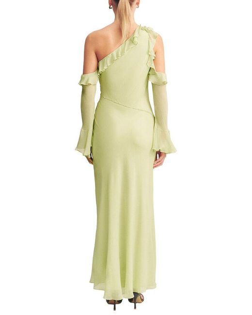 Shona Joy Yellow Torres Long Sleeve Ruffle Maxi Dress