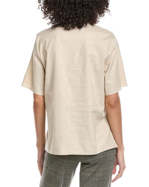 Vince Natural Easy Linen-Blend Top