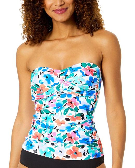 Anne Cole Blue Twist Front Bandeau-Kini