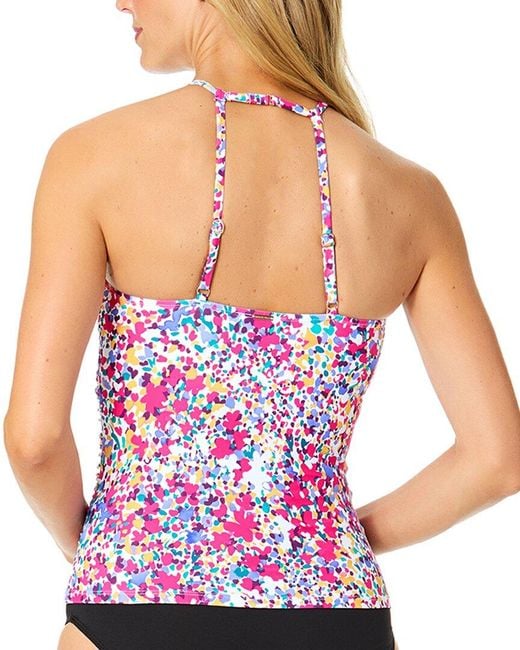 Anne Cole Multicolor High Neck Tankini