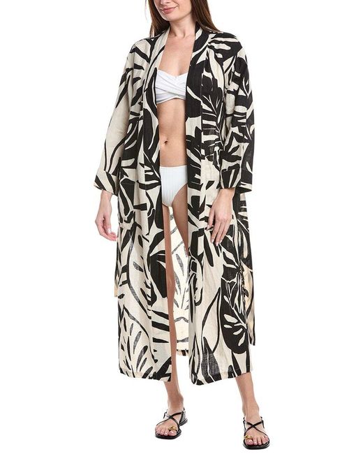 Vitamin A White Palmilla Linen Robe