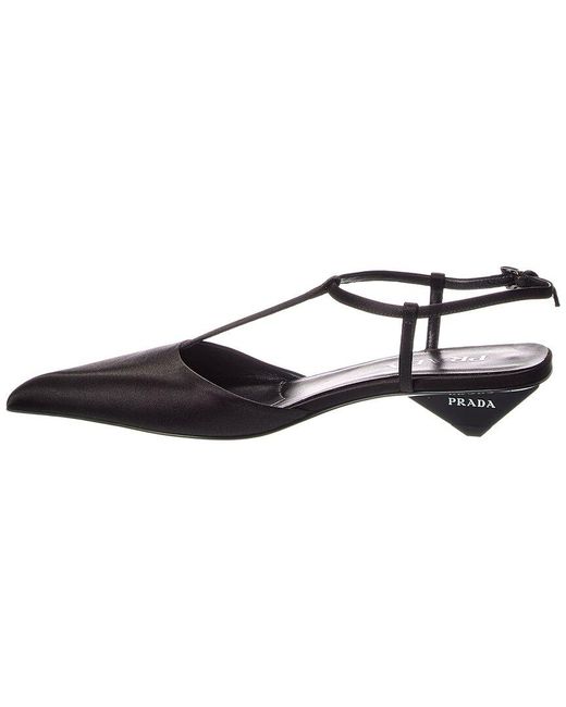 Prada Black Satin Pointy-Toe Pump