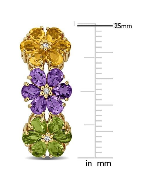 Rina Limor White 5.36 Ct. Tw. Amethyst & Citrine & Peridot & Topaz Earrings