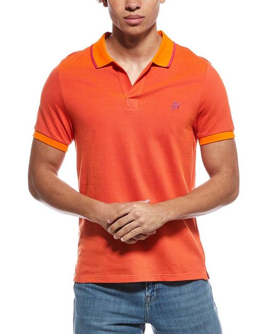 Vilebrequin Orange Pique Polo Shirt for men