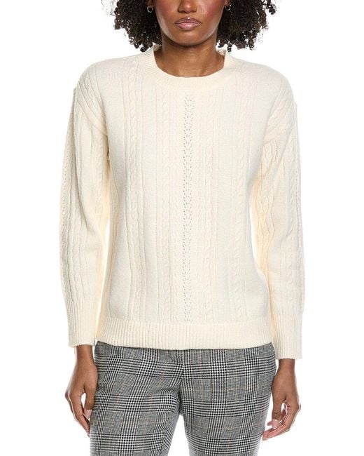 Jones New York White Cable Sweater
