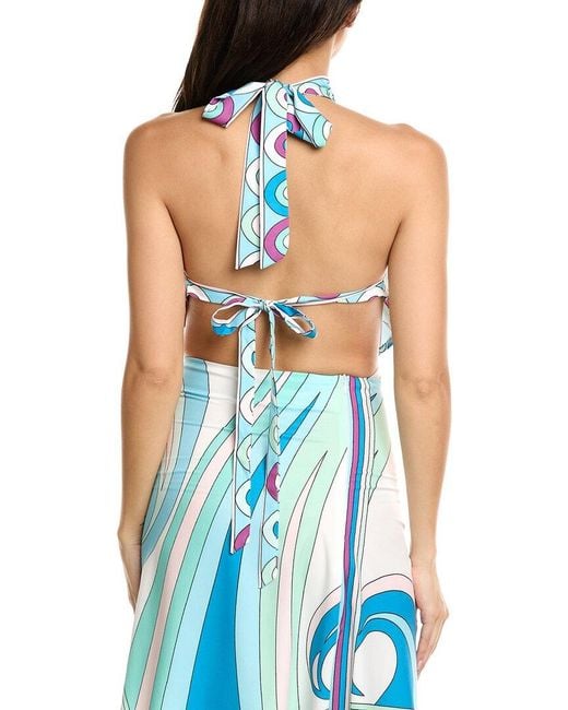 Estellina Blue Wrap Top