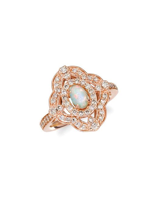 Le Vian White Opal 14K Rose 0.80 Ct. Tw. Diamond & Opal Ring
