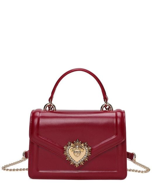 Tiffany & Fred Paris Red Smooth Leather Top Handle Satchel