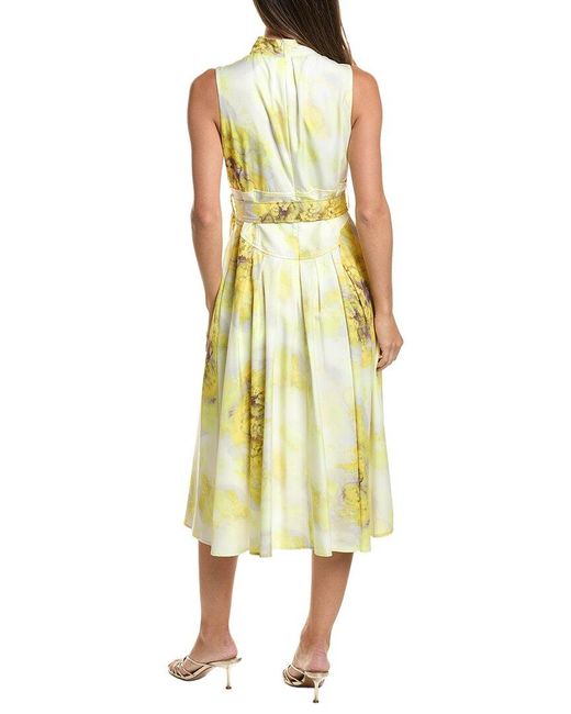 Gracia Yellow A-Line Midi Dress