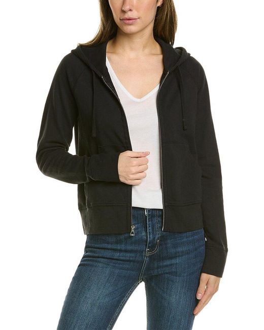 James Perse Black French Terry Zip Hoodie