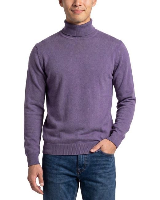 Corneliani Purple Cc Collection Wool & Cashmere-Blend Turtleneck Sweater for men