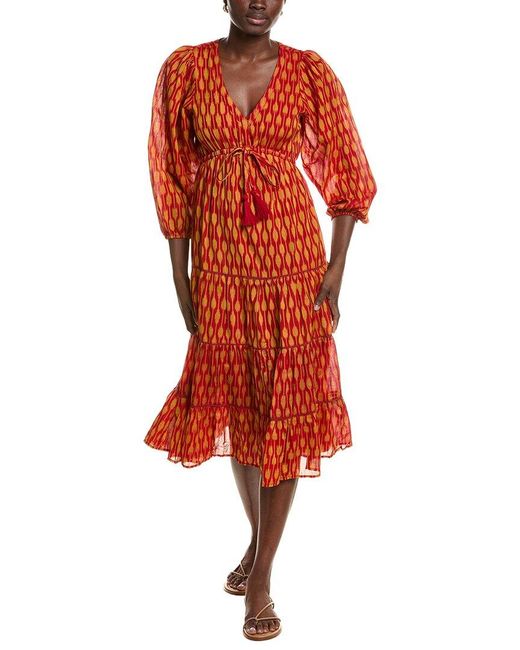 MER ST BARTH Red Odette Maxi Dress