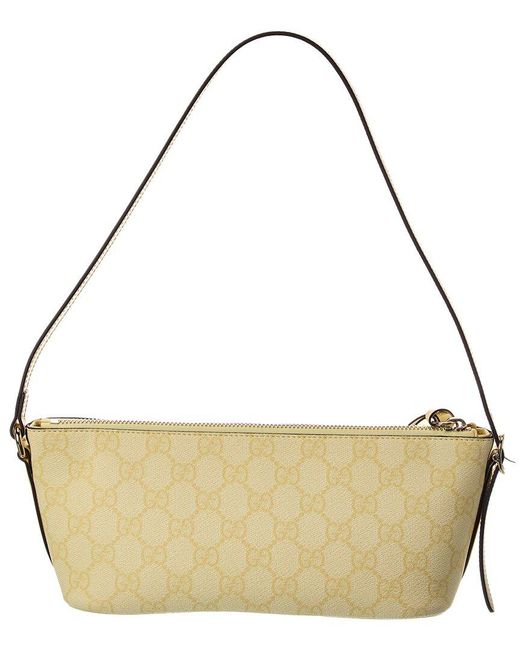 Gucci Metallic Gg Emblem Small Gg Supreme Canvas & Leather Shoulder Bag