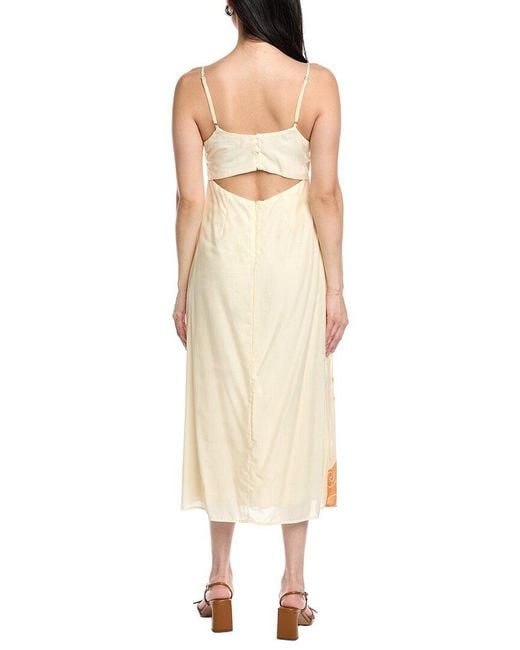 LOST AND WANDER White Sefina Linen-Blend Maxi Dress
