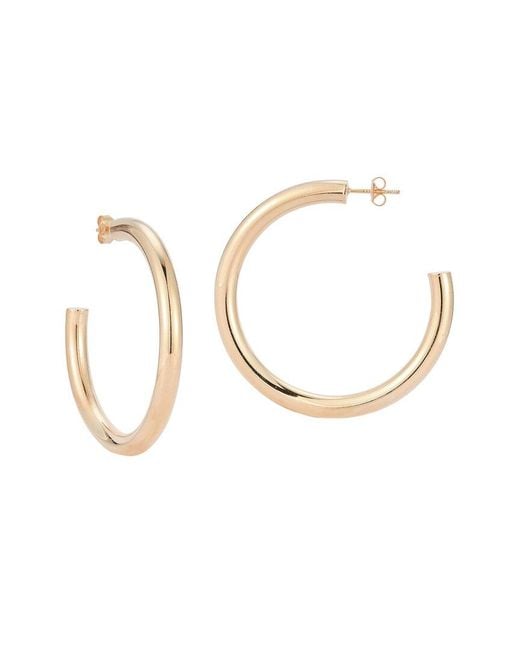 Glaze Jewelry White 14k Rose Gold Vermeil Thick Hoops