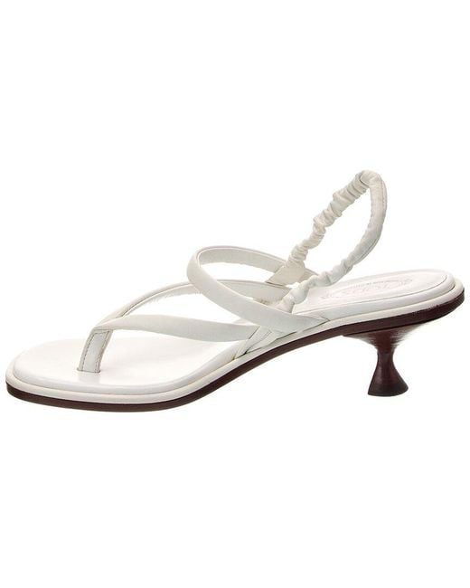 Tod's White Leather Sandal