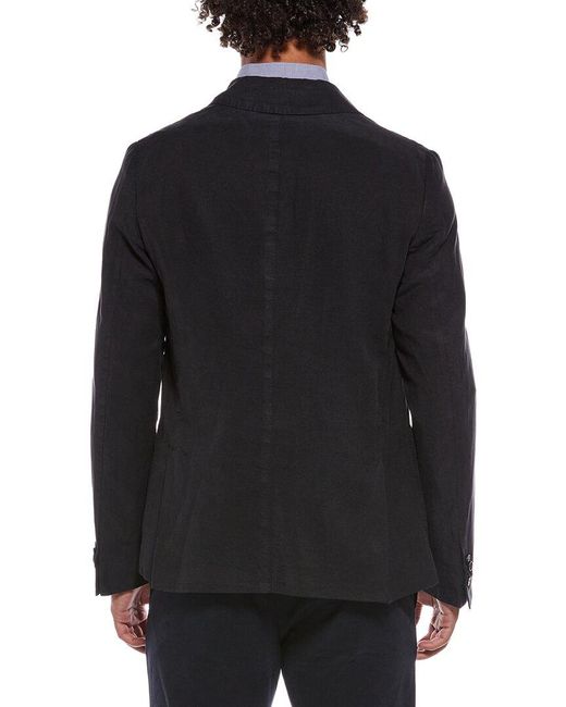Officine Generale Black Officine Generale Nehemiah Linen-Blend Blazer for men
