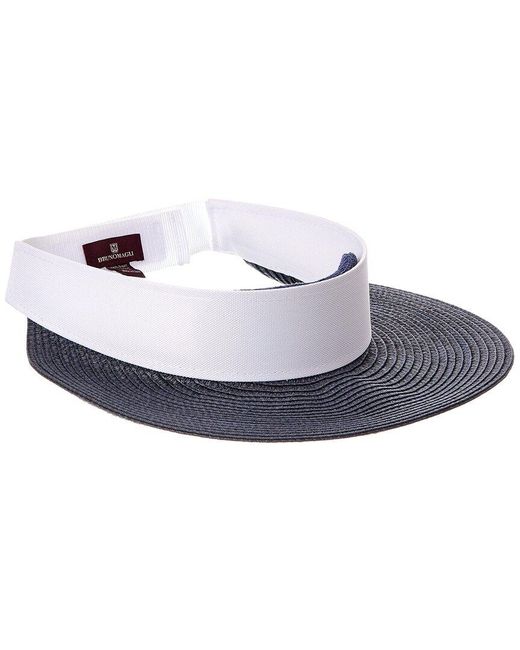 Bruno Magli White Straw Visor