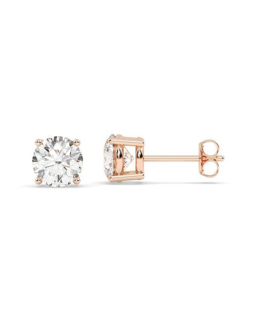 Lab Grown Diamonds White 14K Rose 1.50 Ct. Tw. Lab-Grown Diamond Earrings