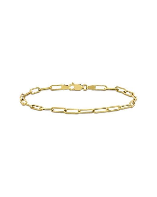 Italian Gold Metallic 14K Paperclip Chain Ankle Bracelet