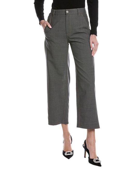 Brunello Cucinelli Gray Wool-Blend Pant