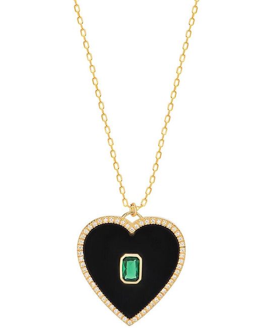 Gabi Rielle White Modern Touch Collection 14k Over Silver Cz Love Necklace