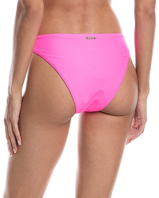 MILLY Pink Solid Margot Bikini Bottom