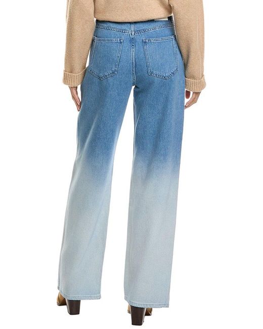 10 Crosby Derek Lam Blue Faye Ombre Denim High Rise Wide Leg Jean