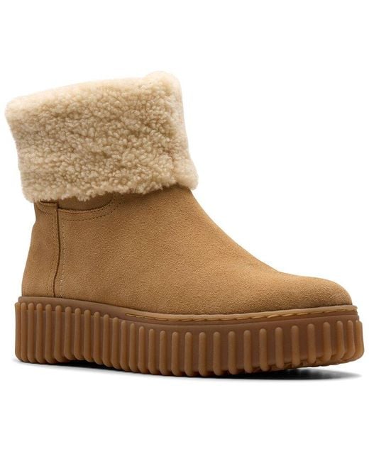 Clarks Brown Torhill Turn Suede Bootie