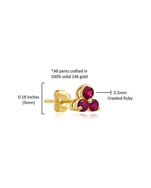 MaxColor Pink 14K 0.35 Ct. Tw. Lab-Grown Ruby Studs