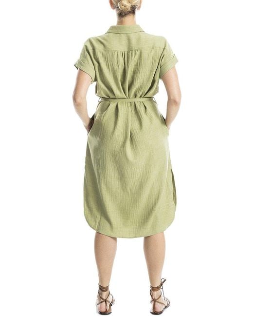 Max Studio Green Midi Shirt Dress